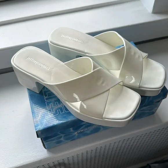 Nordstrom Jeffreycampbell Bubblegum Jellies Slides Sandals White Size 11 - Picture 13 of 14